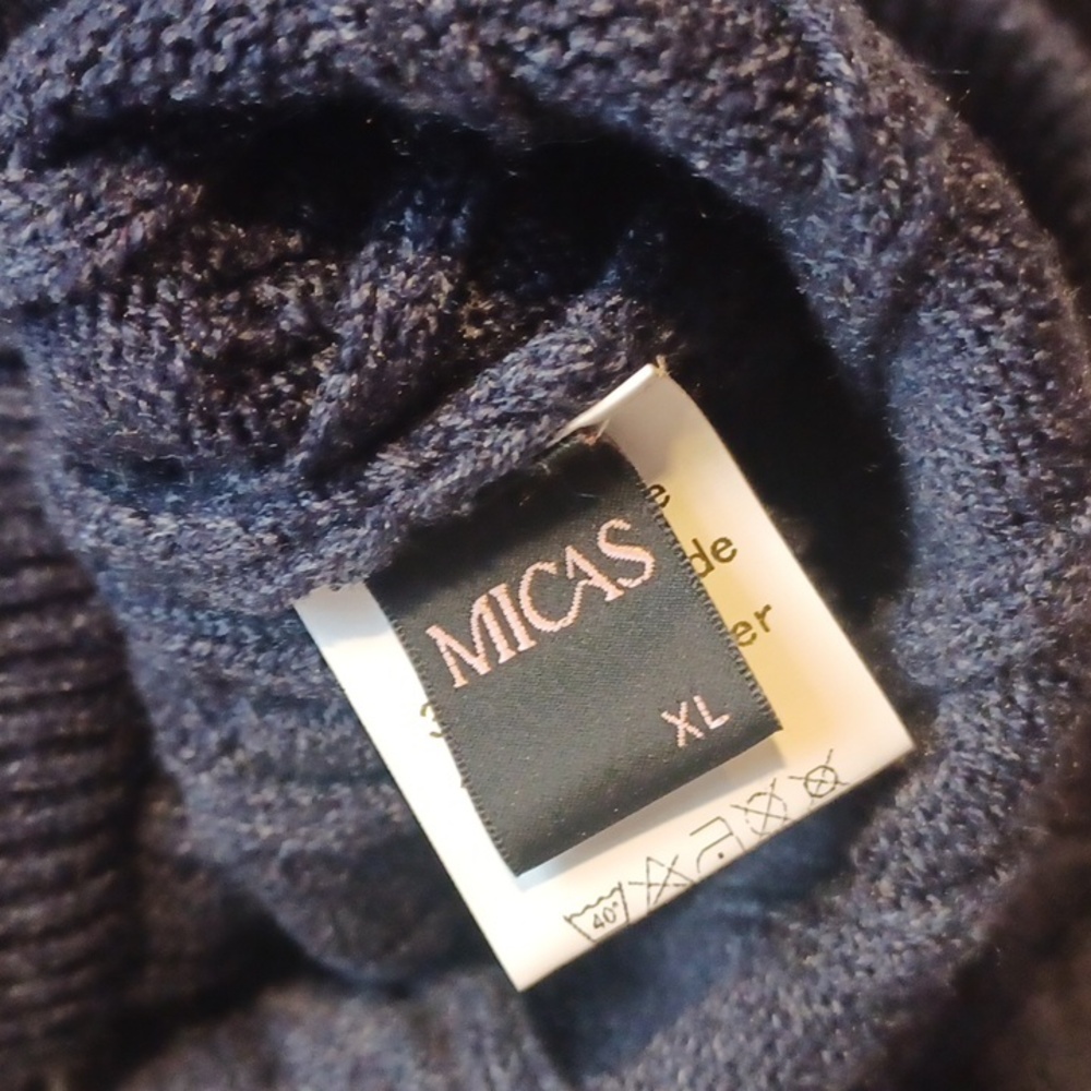 MICAS Navy Blue Soft Stretch Cable Knit Cardigan & Mini Skirt Set XL - Picture 4 of 6